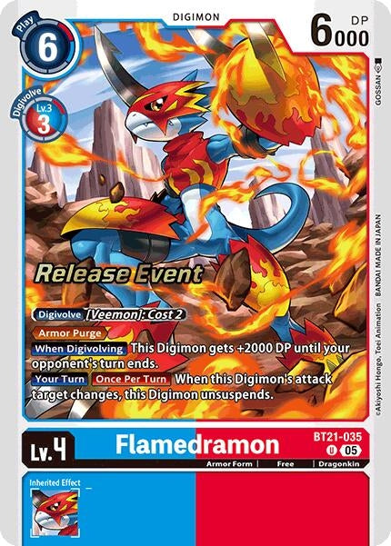Image for Flamedramon (BT21-035 U) (BT21_PR) - Digimon Card Game