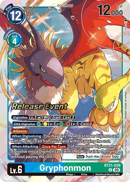 Image for Gryphonmon (BT21-039 R) (BT21_PR) - Digimon Card Game