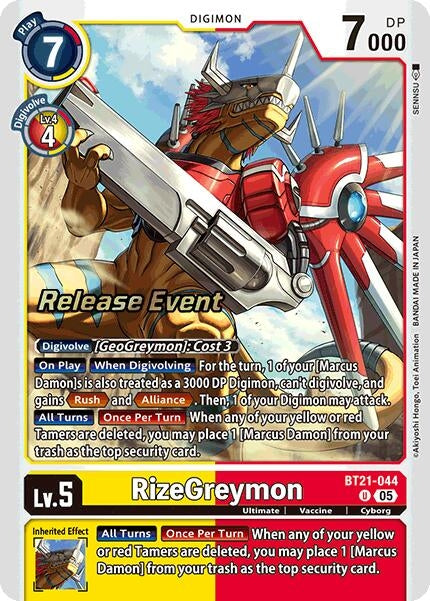 Image for RizeGreymon (BT21-044 U) (BT21_PR) - Digimon Card Game