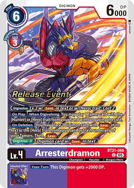 Image for Arresterdramon (BT21-066 U) (BT21_PR) - Digimon Card Game