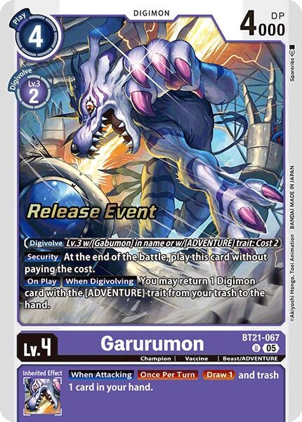Image for Garurumon (BT21-067 U) (BT21_PR) - Digimon Card Game