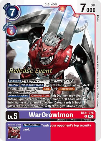 Image for WarGrowlmon (BT21-076 U) (BT21_PR) - Digimon Card Game
