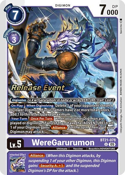 Image for WereGarurumon (BT21-078 U) (BT21_PR) - Digimon Card Game