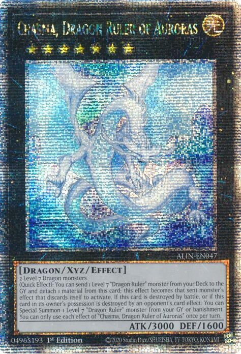 Image for Chasma, Dragon Ruler of Auroras (Quarter Century Secret Rare) (ALIN-EN047) (Alliance Insight) - YuGiOh