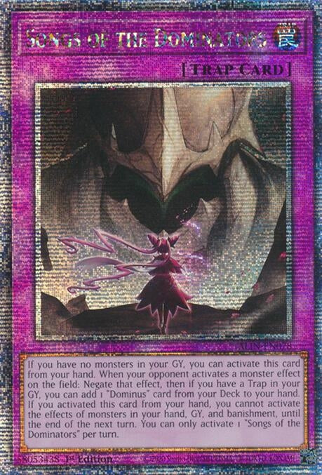 Image for Songs of the Dominators (Quarter Century Secret Rare) (ALIN-EN078) (Alliance Insight) - YuGiOh