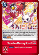 Image for Vermillion Memory Boost! (LM-045 P) (Limited Card Pack -Billion Bullet-) (LM-06) - Digimon Card Game