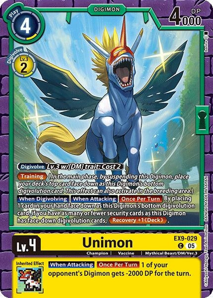 Image for Unimon (EX9-029 C) (Versus Monsters) (EX-09) - Digimon Card Game