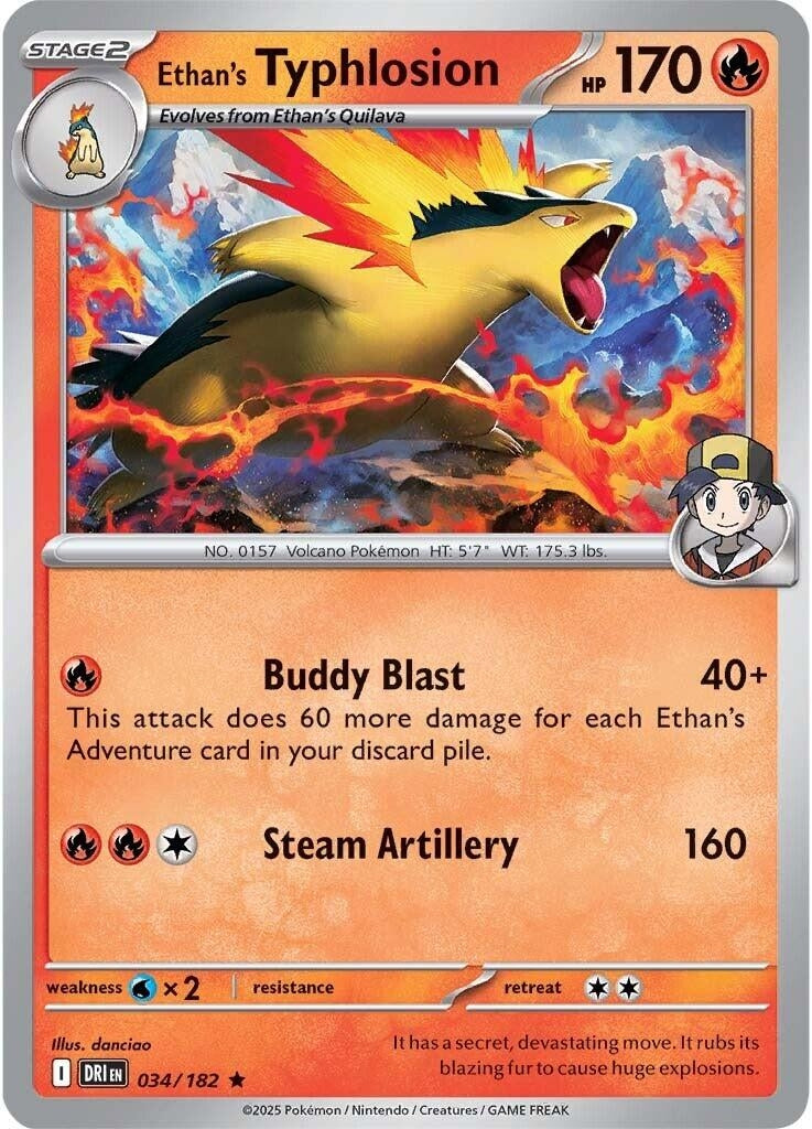 Image for Ethan's Typhlosion (034/182) (SV10: Destined Rivals) - Pokemon