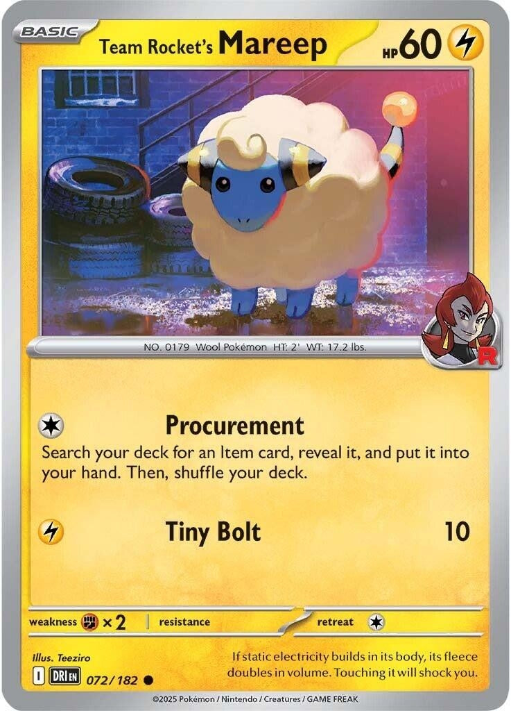 Image for Team Rocket's Mareep (072/182) (SV10: Destined Rivals) - Pokemon