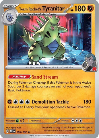 Image for Team Rocket's Tyranitar (096/182) (SV10: Destined Rivals) - Pokemon