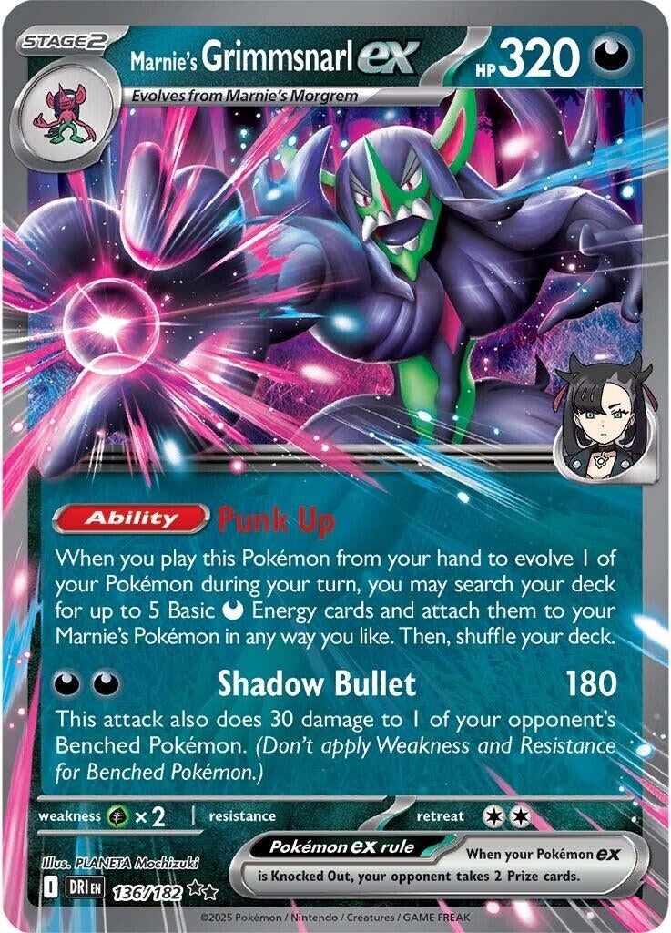Image for Marnie's Grimmsnarl ex (136/182) (SV10: Destined Rivals) - Pokemon