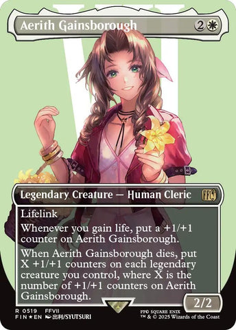 Image for Aerith Gainsborough (Borderless) (Surge Foil) (519) (FINAL FANTASY) - Magic: The Gathering