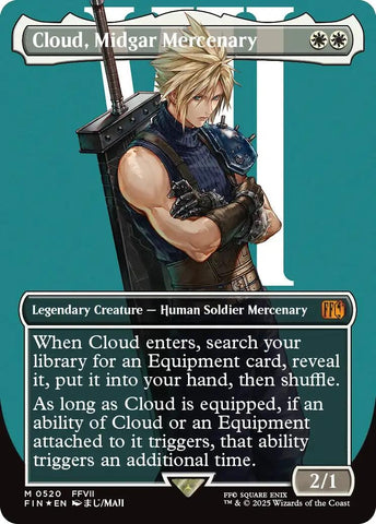 Image for Cloud, Midgar Mercenary (Borderless) (Surge Foil) (520) (FINAL FANTASY) - Magic: The Gathering