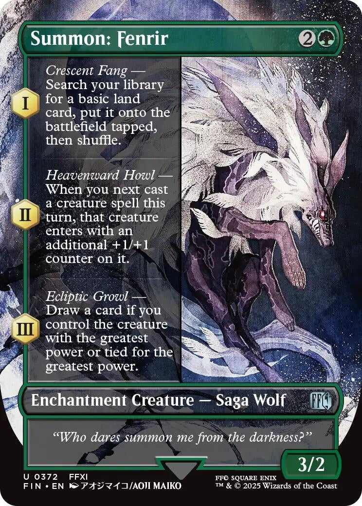 Image for Summon: Fenrir (Borderless) (372) (FINAL FANTASY) - Magic: The Gathering
