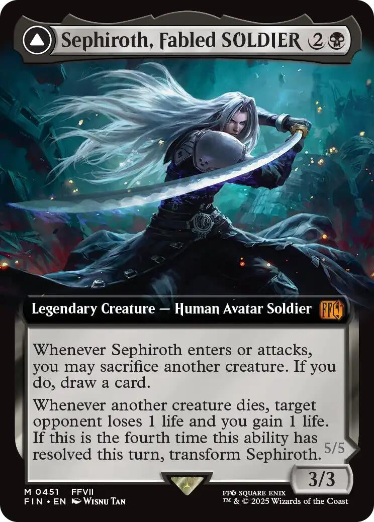 Image for Sephiroth, Fabled SOLDIER (Extended Art) (451) (FINAL FANTASY) - Magic: The Gathering