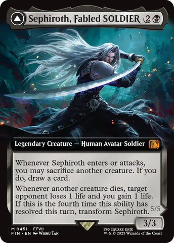 Image for Sephiroth, Fabled SOLDIER (Extended Art) (451) (FINAL FANTASY) - Magic: The Gathering