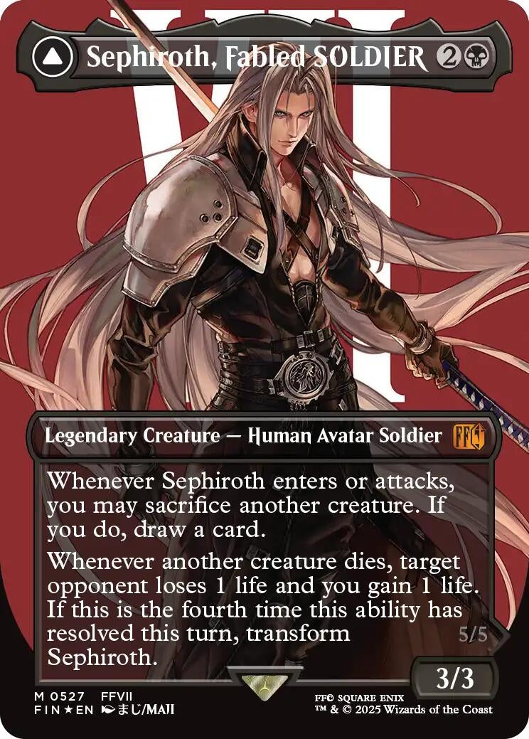 Image for Sephiroth, Fabled SOLDIER (Borderless) (Surge Foil) (0527) (527) (FINAL FANTASY) - Magic: The Gathering