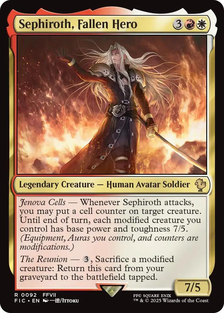 Image for Sephiroth, Fallen Hero (92) (Commander: FINAL FANTASY) - Magic: The Gathering