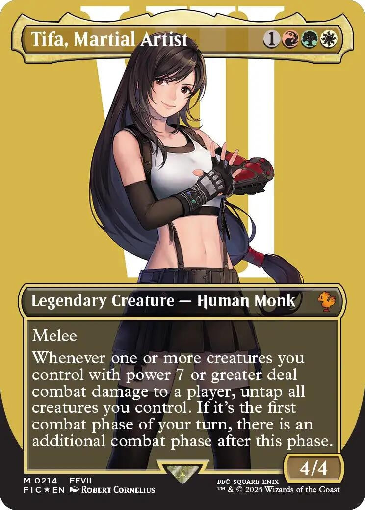 Image for Tifa, Martial Artist (Borderless) (Surge Foil) (214) (Commander: FINAL FANTASY) - Magic: The Gathering