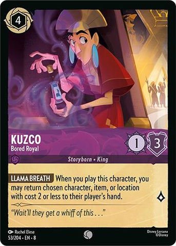 Image for Kuzco - Bored Royal (53/204) [Reign of Jafar] - Disney Lorcana