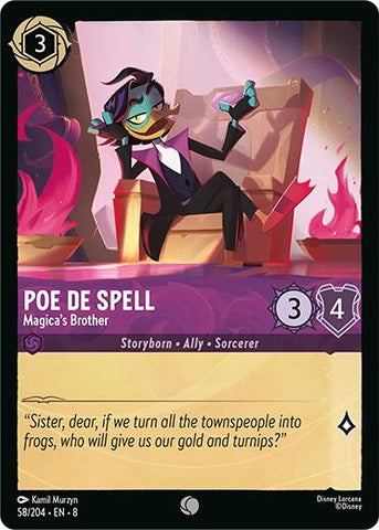 Image for Poe De Spell - Magica's Brother (58/204) [Reign of Jafar] - Disney Lorcana