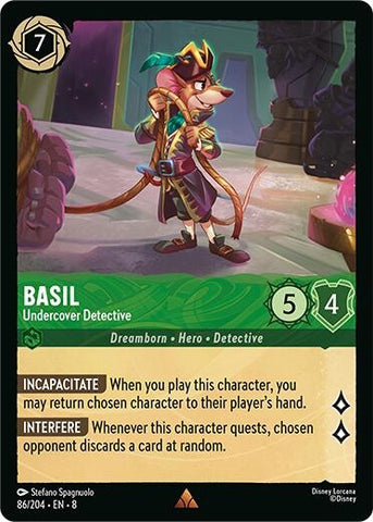 Image for Basil - Undercover Detective (86/204) [Reign of Jafar] - Disney Lorcana