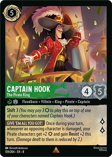 Image for Captain Hook - The Pirate King (109/204) [Reign of Jafar] - Disney Lorcana