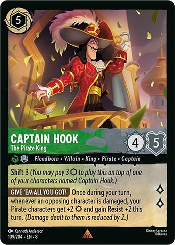 Image for Captain Hook - The Pirate King (109/204) [Reign of Jafar] - Disney Lorcana
