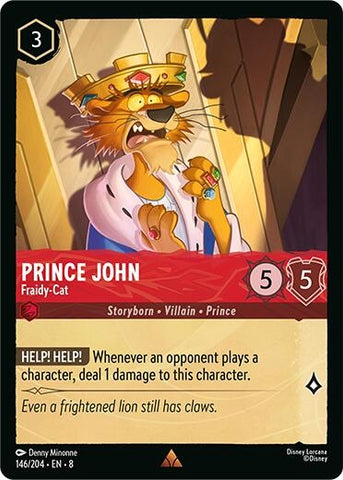 Image for Prince John - Fraidy-Cat (146/204) [Reign of Jafar] - Disney Lorcana