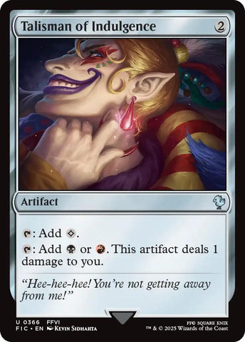 Image for Talisman of Indulgence (366) (Commander: FINAL FANTASY) - Magic: The Gathering
