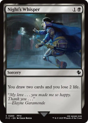 Image for Night's Whisper (280) (Commander: FINAL FANTASY) - Magic: The Gathering