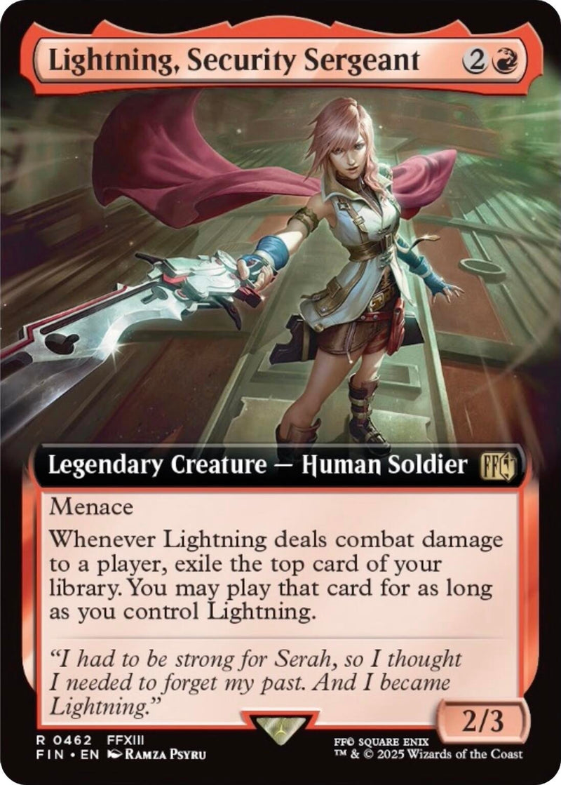 Image for Lightning, Security Sergeant (Extended Art) (462) (FINAL FANTASY) - Magic: The Gathering