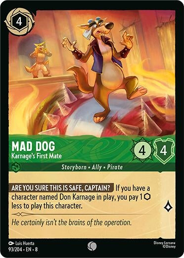 Image for Mad Dog - Karnage's First Mate (93/204) [Reign of Jafar] - Disney Lorcana