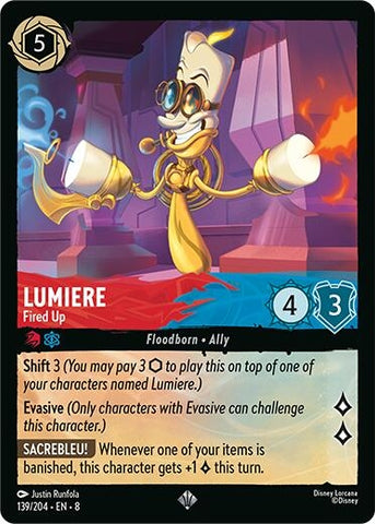 Image for Lumiere - Fired Up (139/204) [Reign of Jafar] - Disney Lorcana