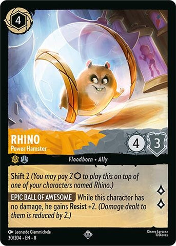 Image for Rhino - Power Hamster (30/204) [Reign of Jafar] - Disney Lorcana
