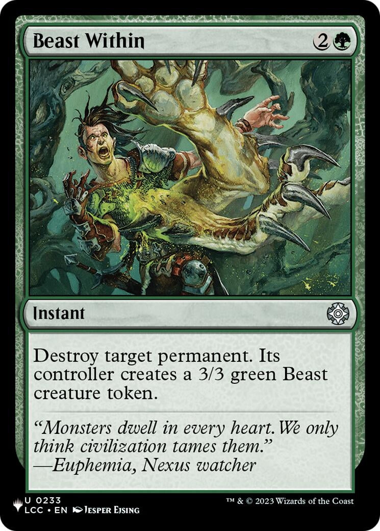 Image for Beast Within (LCC) (233) (The List Reprints) - Magic: The Gathering