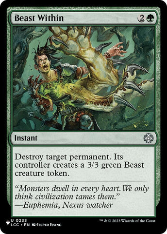 Image for Beast Within (LCC) (233) (The List Reprints) - Magic: The Gathering