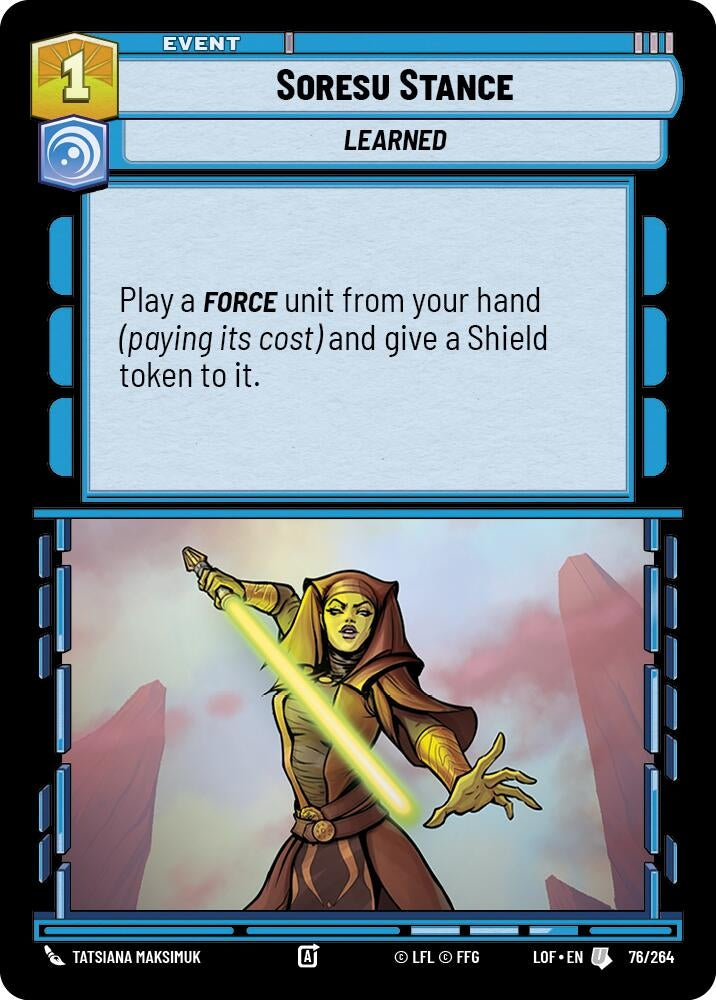 Image for Soresu Stance (076/264) (Legends of the Force) - Star Wars: Unlimited