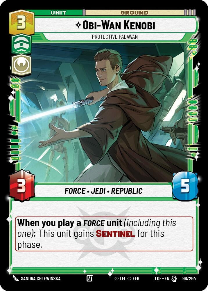 Image for Obi-Wan Kenobi - Protective Padawan (096/264) (Legends of the Force) - Star Wars: Unlimited