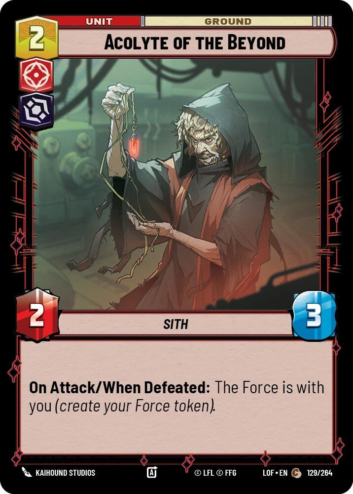 Image for Acolyte of the Beyond (129/264) (Legends of the Force) - Star Wars: Unlimited