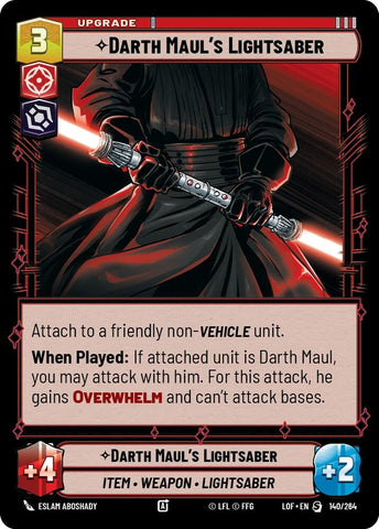Image for Darth Maul's Lightsaber (140/264) (Legends of the Force) - Star Wars: Unlimited