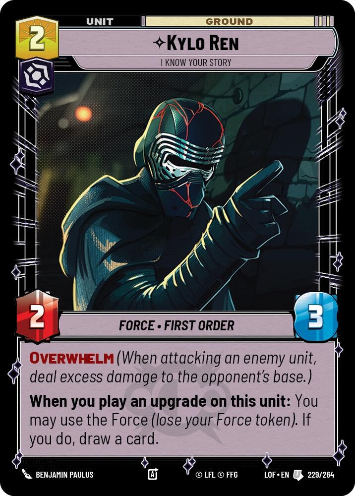 Image for Kylo Ren - I Know Your Story (229/264) (Legends of the Force) - Star Wars: Unlimited