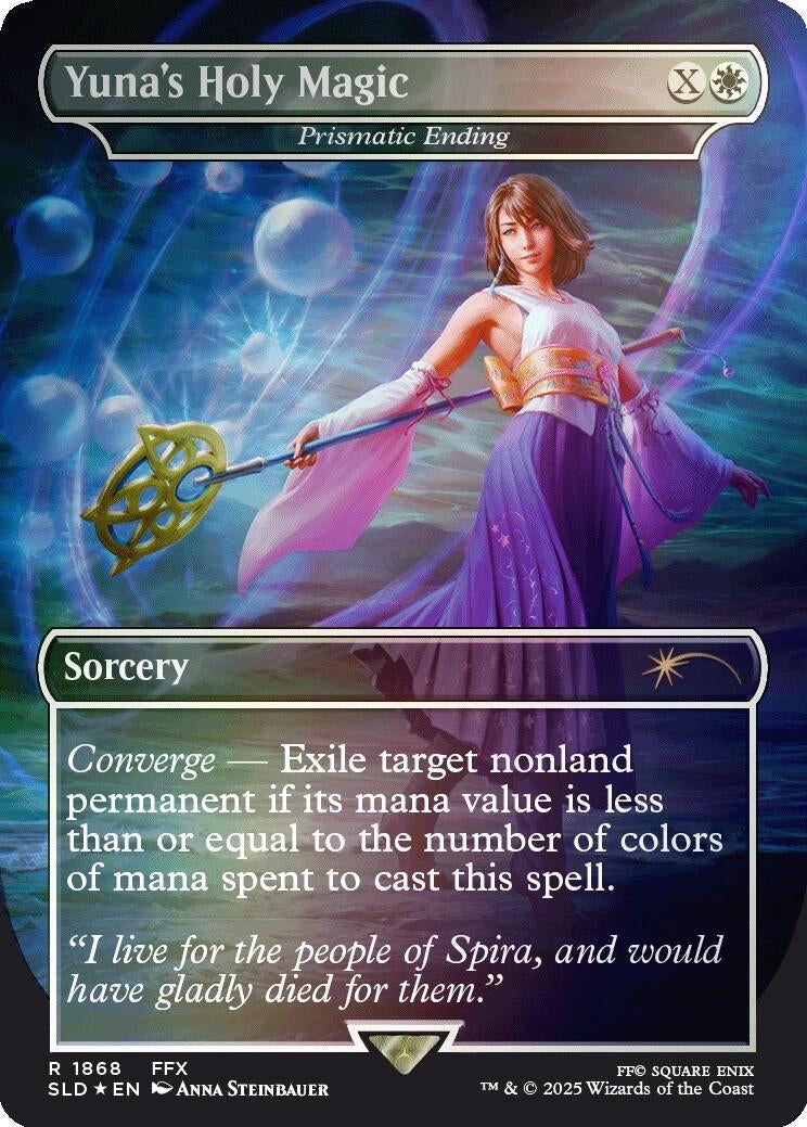 Image for Yuna's Holy Magic - Prismatic Ending (Rainbow Foil) (1868) (Secret Lair Drop Series) - Magic: The Gathering