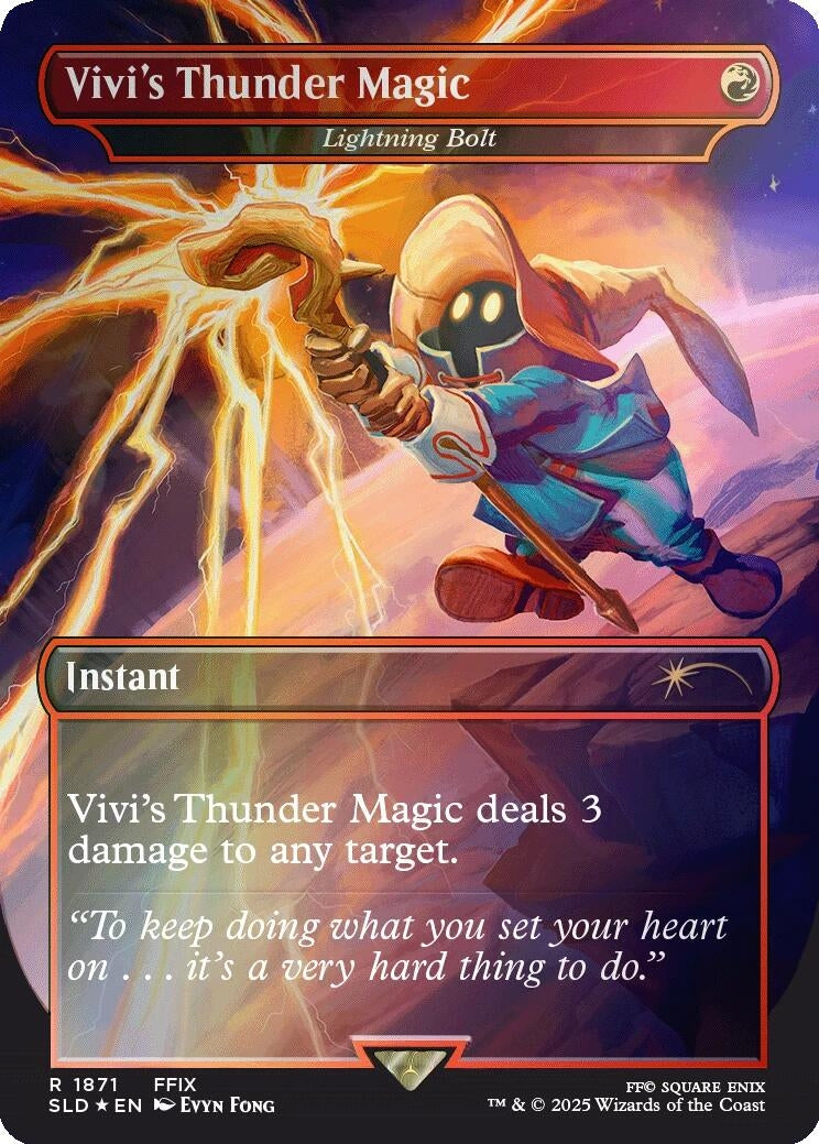 Image for Vivi's Thunder Magic - Lightning Bolt (Rainbow Foil) (1871) (Secret Lair Drop Series) - Magic: The Gathering