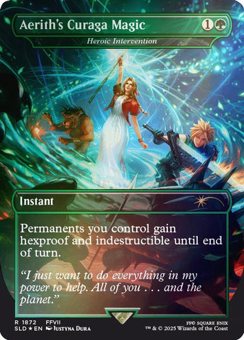 Image for Aerith's Curaga Magic - Heroic Intervention (Rainbow Foil) (1872) (Secret Lair Drop Series) - Magic: The Gathering