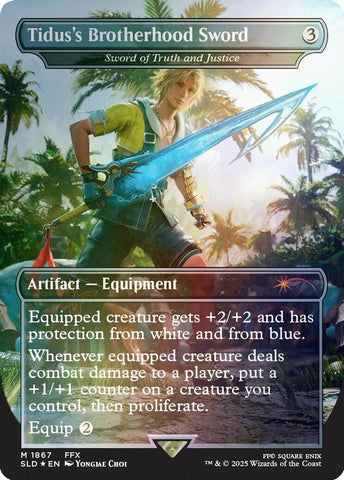 Image for Tidus's Brotherhood Sword - Sword of Truth and Justice (Rainbow Foil) (1867) (Secret Lair Drop Series) - Magic: The Gathering
