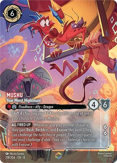 Image for Mushu - Your Worst Nightmare (Enchanted) (218/204) - Disney Lorcana