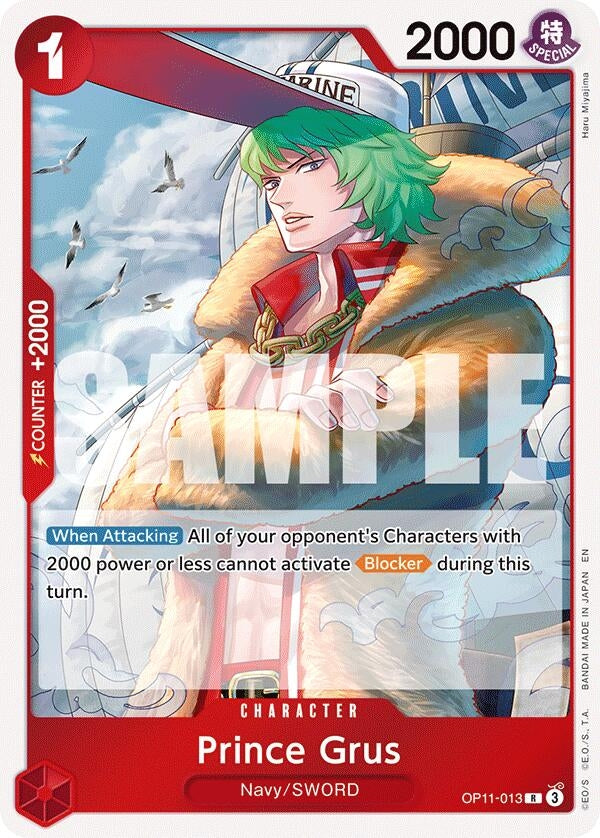 Image for Prince Grus (OP11-013) (A Fist of Divine Speed) - One Piece Card Game