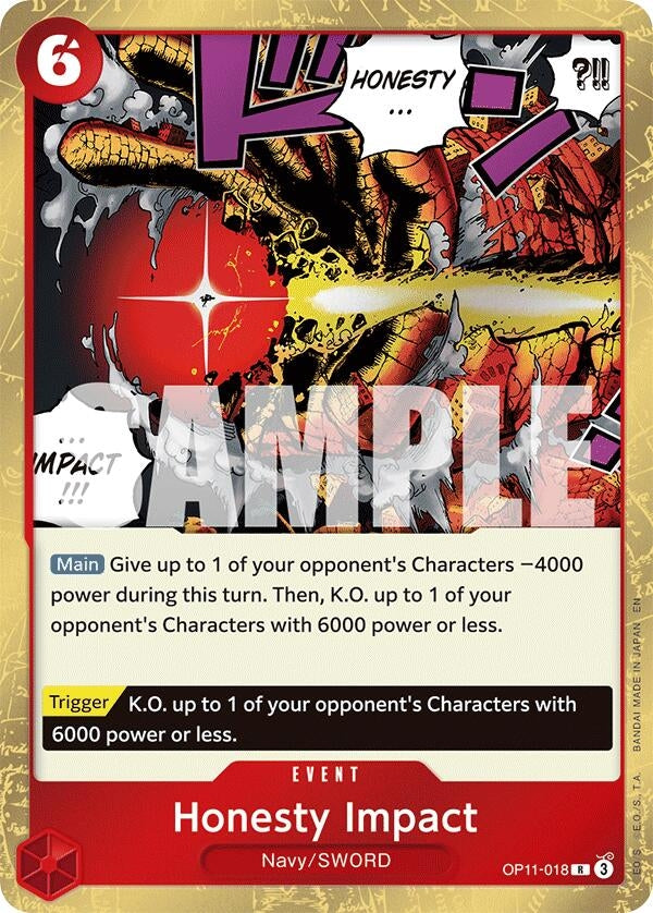 Image for Honesty Impact (OP11-018) (A Fist of Divine Speed) - One Piece Card Game
