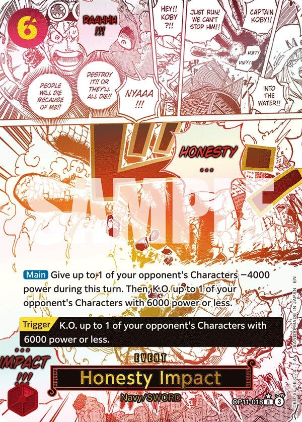 Image for Honesty Impact (Alternate Art) (OP11-018) (A Fist of Divine Speed) - One Piece Card Game